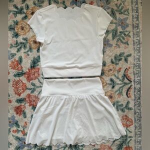 Aerie Offline Scalloped Top and Skirt Set
